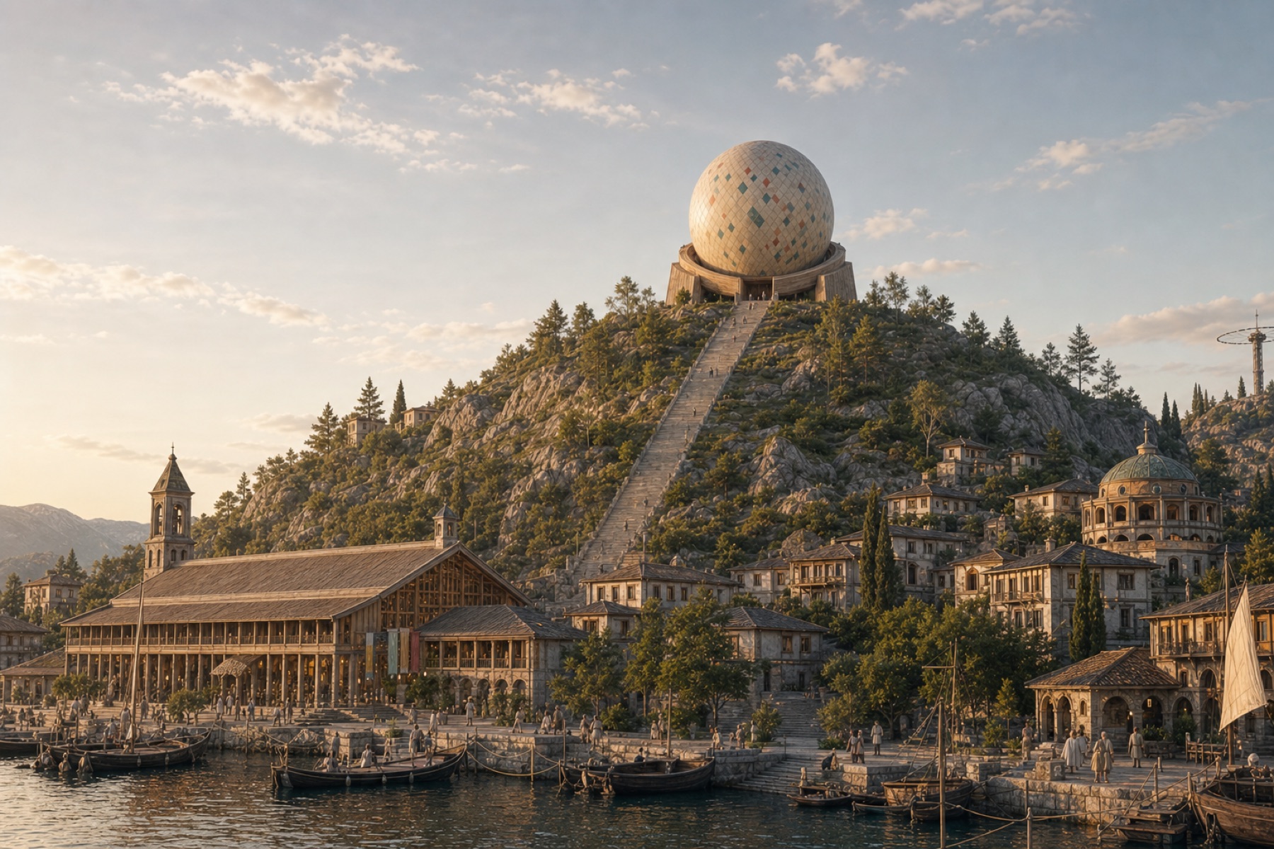 The Starosphere: the command building whose mosaic surface shows the state of every world